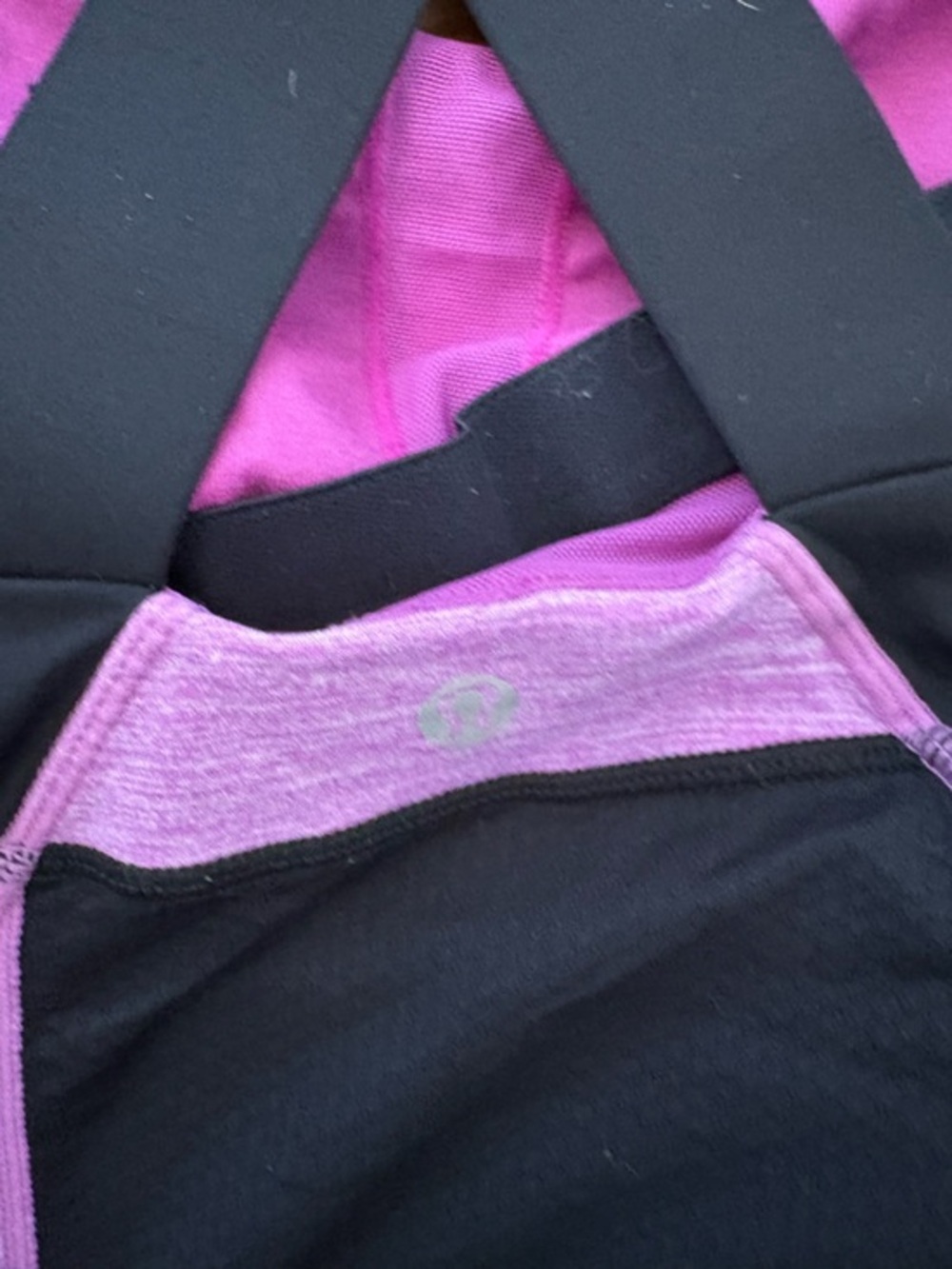 Lululemon Push Your Limits Tank Top Purple Heathered With Black Straps Size 4 - Picture 12 of 16